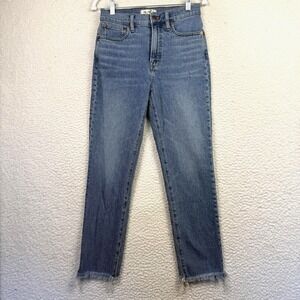 Madewell Jeans Womens 26 Blue The Perfect Vintage Jean High Rise Frayed Hem